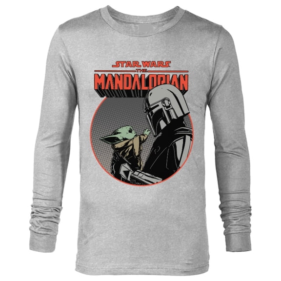 Star Wars The Mandalorian Mando and the Child Retro - Long Sleeve T-Shirt for Men - Customized-Athletic Heather