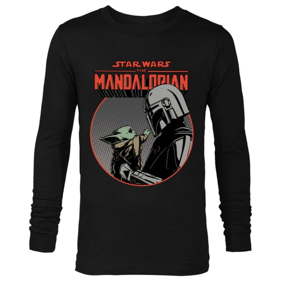 Star Wars The Mandalorian Mando and the Child Retro - Long Sleeve T-Shirt for Men - Customized-Black