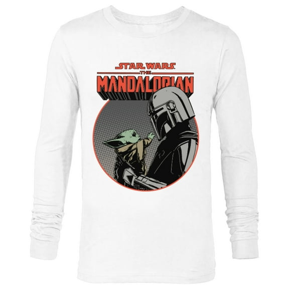 Star Wars The Mandalorian Mando and the Child Retro - Long Sleeve T-Shirt for Men - Customized-White