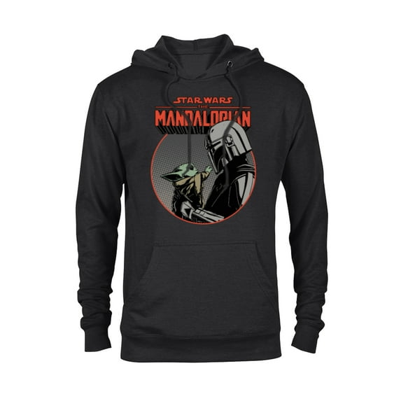 Star Wars The Mandalorian Mando and the Child Retro - Pullover Hoodie for Adults - Customized-Black
