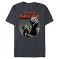 thumbnail image 1 of Star Wars The Mandalorian Mando and the Child Retro - Short Sleeve Blended T-Shirt for Adults - Customized-Navy Heather, 1 of 5