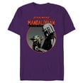 thumbnail image 1 of Star Wars The Mandalorian Mando and the Child Retro - Short Sleeve Blended T-Shirt for Adults - Customized-Purple, 1 of 5