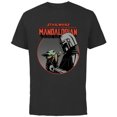 thumbnail image 1 of Star Wars The Mandalorian Mando and the Child Retro - Short Sleeve Cotton T-Shirt for Adults - Customized-Black, 1 of 5
