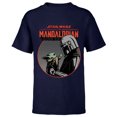 thumbnail image 1 of Star Wars The Mandalorian Mando and the Child Retro - Short Sleeve T-Shirt for Kids - Customized-Navy, 1 of 5