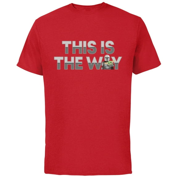 Star Wars The Mandalorian Mando & the Child This Is The Way - Short Sleeve Cotton T-Shirt for Adults - Customized-Red