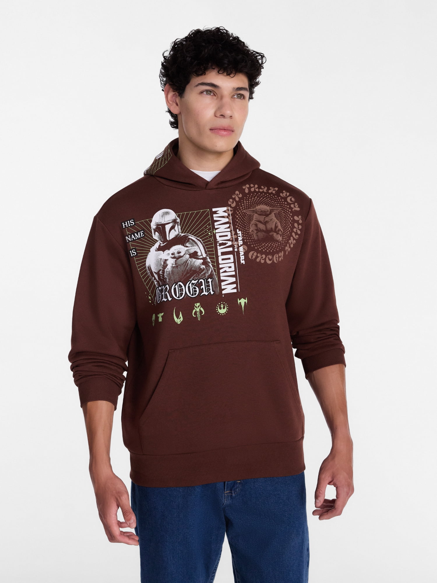 Star Wars Men's and Big Men's The Mandalorian Front Back Graphic Hoodie, Sizes XS-5XL