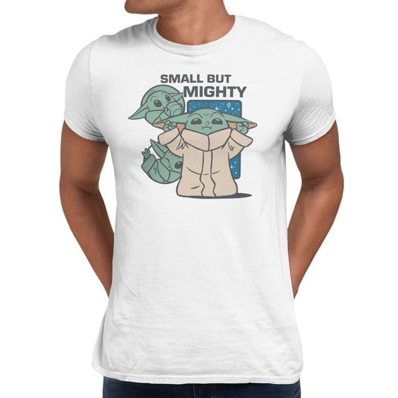 Star Wars The Mandalorian Men's Small But Mighty Grogu Reach T-Shirt (Bright White, S-XXXL)