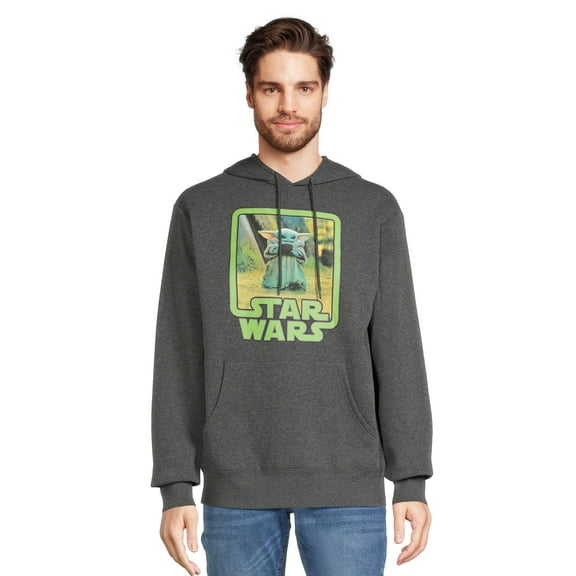 Star Wars The Mandalorian Men's and Big Men's Grogu Graphic Hoodie with Long Sleeves, Sizes S-3XL