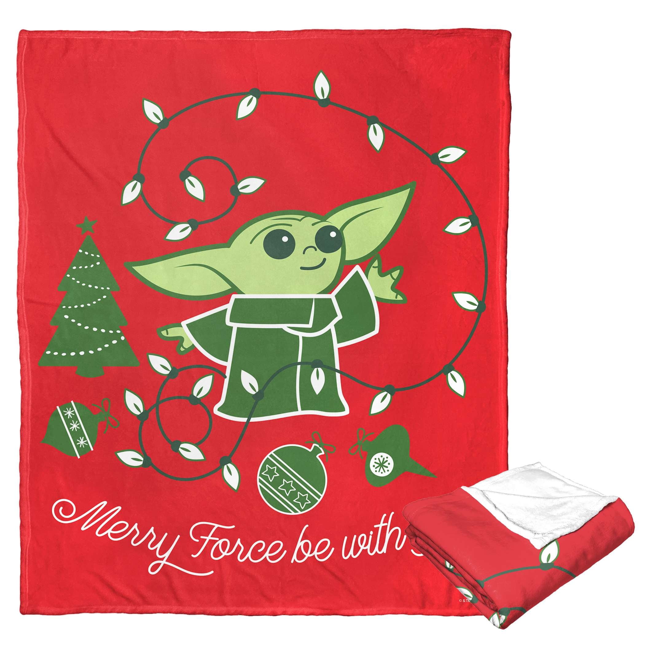 Star Wars: The Mandalorian Merry Force Kids Silk Touch Throw Blanket ...