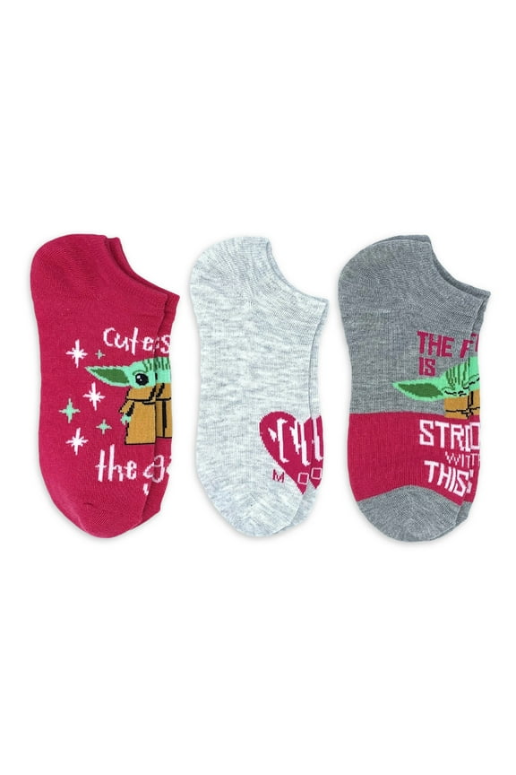 Star Wars The Mandalorian Mother's Day Women's No Show Socks, 3-Pack