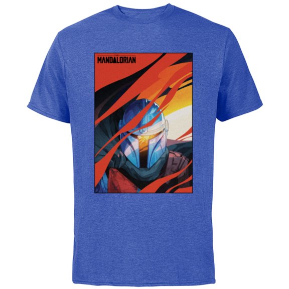 Star Wars The Mandalorian Mural - Short Sleeve Cotton T-Shirt for Adults - Customized-Royal Heather
