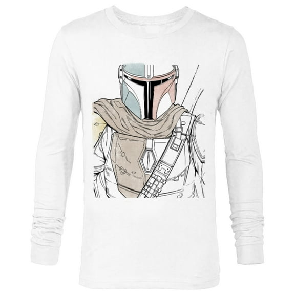Star Wars The Mandalorian Muted Warrior - Long Sleeve T-Shirt for Men - Customized-White