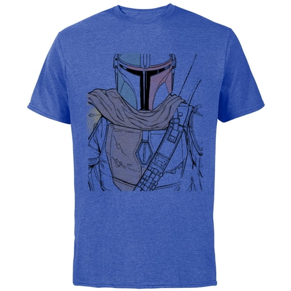 Star Wars The Mandalorian Muted Warrior - Short Sleeve Cotton T-Shirt for Adults - Customized-Royal Heather