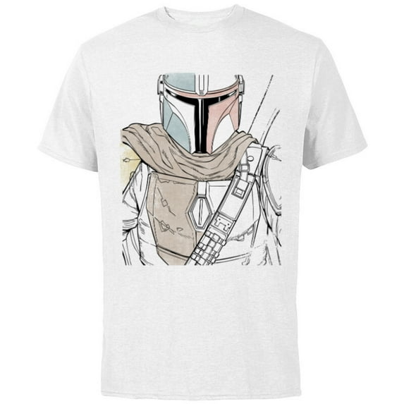 Star Wars The Mandalorian Muted Warrior - Short Sleeve Cotton T-Shirt for Adults - Customized-White