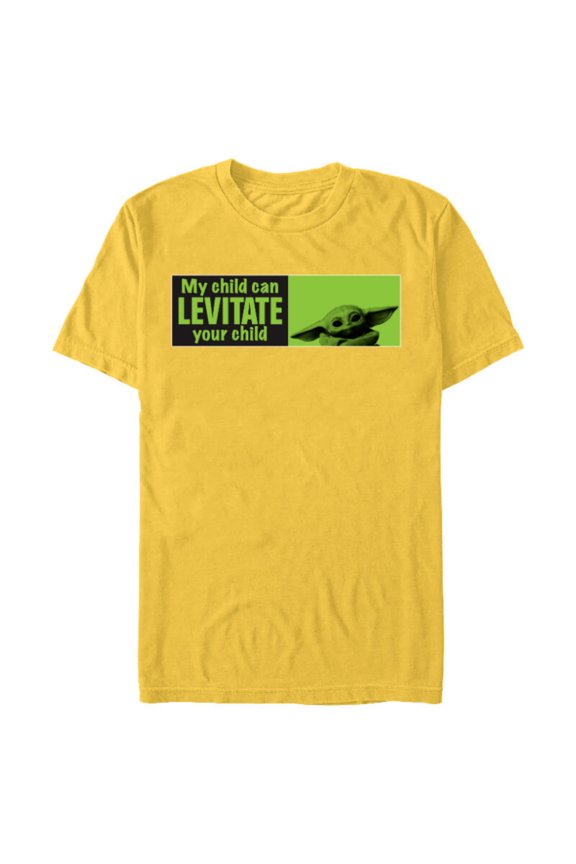 The Mandalorian My Child Can Levitate Your Child - Short Sleeve Blended T-Shirt for Adults - Customized-Yellow