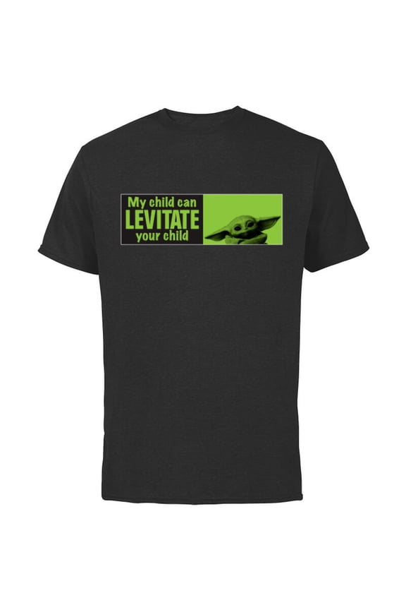 The Mandalorian My Child Can Levitate Your Child - Short Sleeve Cotton T-Shirt for Adults - Customized-Black