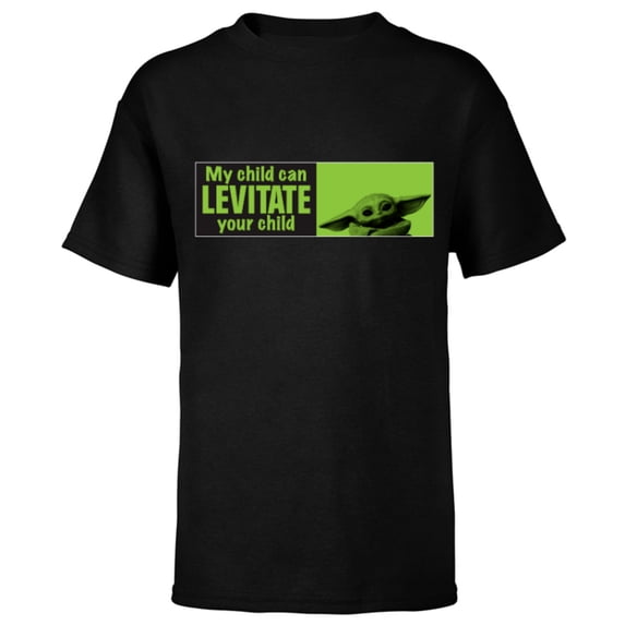 Star Wars The Mandalorian My Child Can Levitate Your Child - Short Sleeve T-Shirt for Kids - Customized-Black
