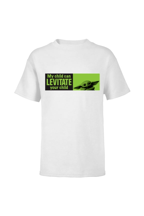 The Mandalorian My Child Can Levitate Your Child - Short Sleeve T-Shirt for Kids - Customized-White