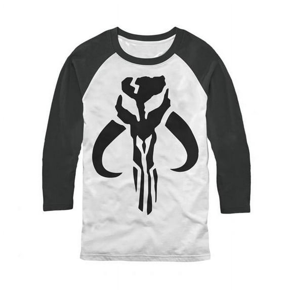 Star Wars The Mandalorian Mythosaur Symbol 3/4 Sleeve Baseball T-Shirt-2XLarge