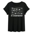 thumbnail image 1 of Star Wars - The Mandalorian N1 Starfighter  - Womens Oversized Graphic T-Shirt, 1 of 5