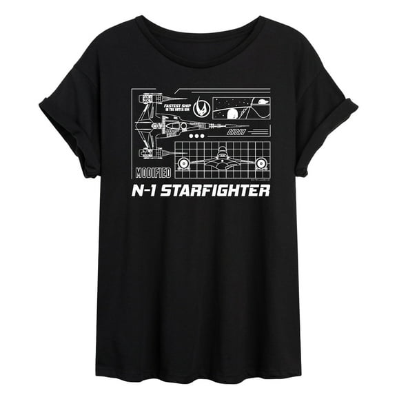 Star Wars - The Mandalorian N1 Starfighter - Womens Oversized Graphic T-Shirt