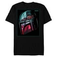 thumbnail image 1 of Star Wars The Mandalorian Neon Helmet - Short Sleeve Blended T-Shirt for Adults - Customized-Black, 1 of 5