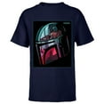thumbnail image 1 of Star Wars The Mandalorian Neon Helmet - Short Sleeve T-Shirt for Kids - Customized-Navy, 1 of 5