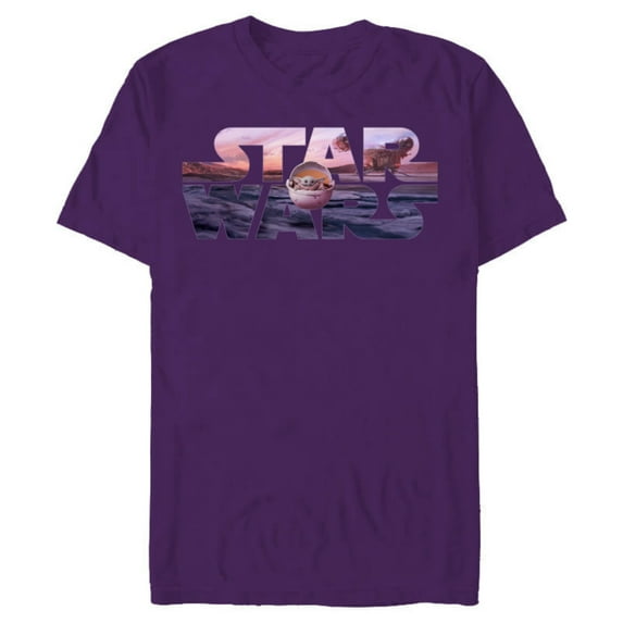Star Wars The Mandalorian Razor Crest Floating Pod Logo - Short Sleeve Blended T-Shirt for Adults - Customized-Purple