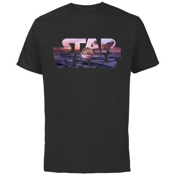 Star Wars The Mandalorian Razor Crest Floating Pod Logo - Short Sleeve Cotton T-Shirt for Adults - Customized-Black