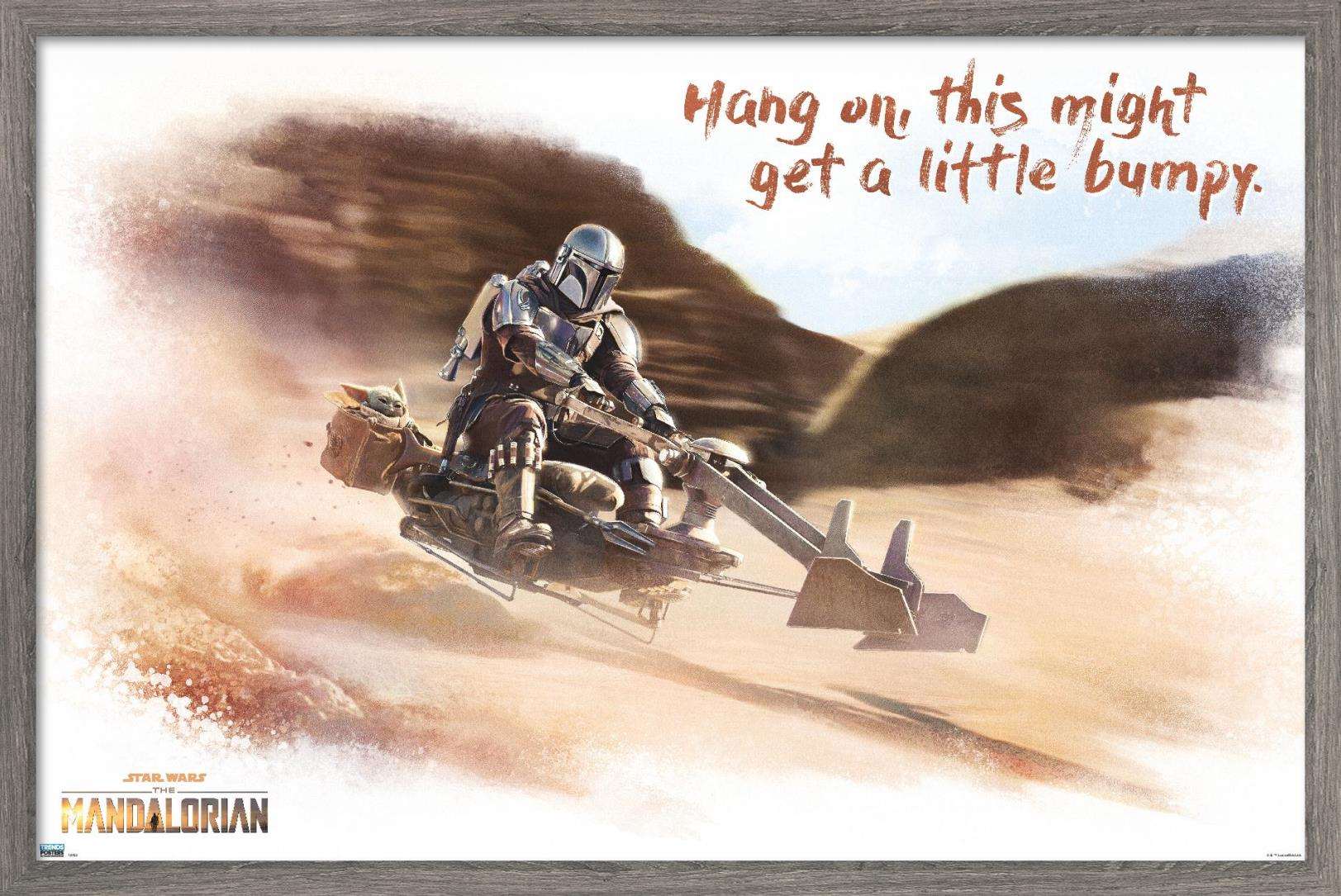 Star Wars: The Mandalorian - Ride Wall Poster, 22.375" x 34", Framed