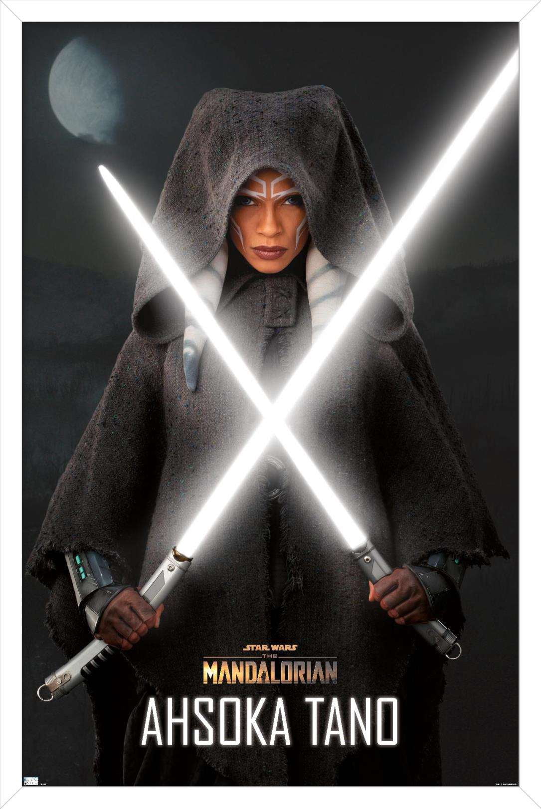 Star Wars The Mandalorian Season 2 - Ahsoka Lightsabers Wall Poster, 14.725" x 22.375", Framed
