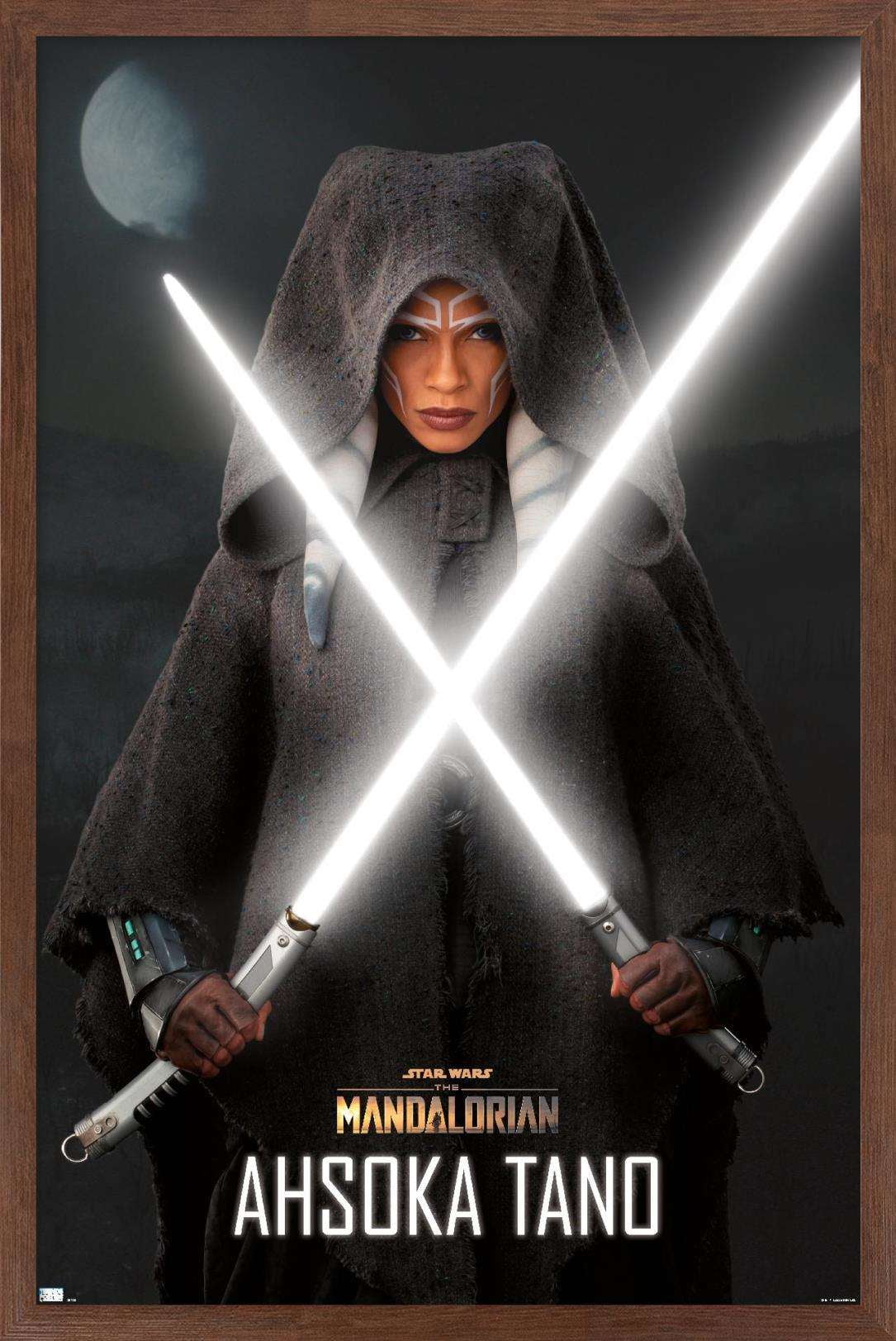 Star Wars The Mandalorian Season 2 - Ahsoka Lightsabers Wall Poster, 14.725" x 22.375", Framed