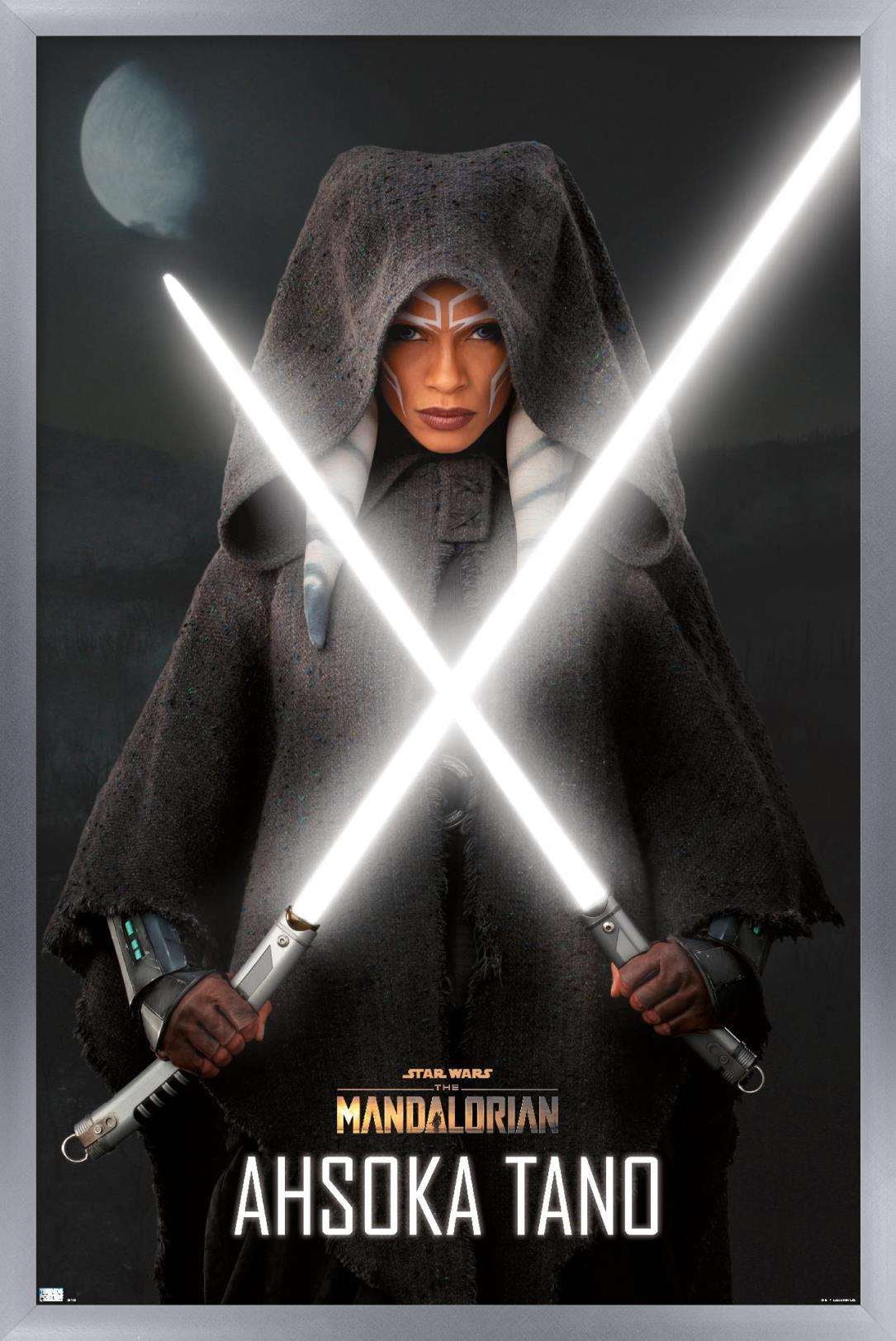 Star Wars The Mandalorian Season 2 - Ahsoka Lightsabers Wall Poster, 22.375" x 34", Framed