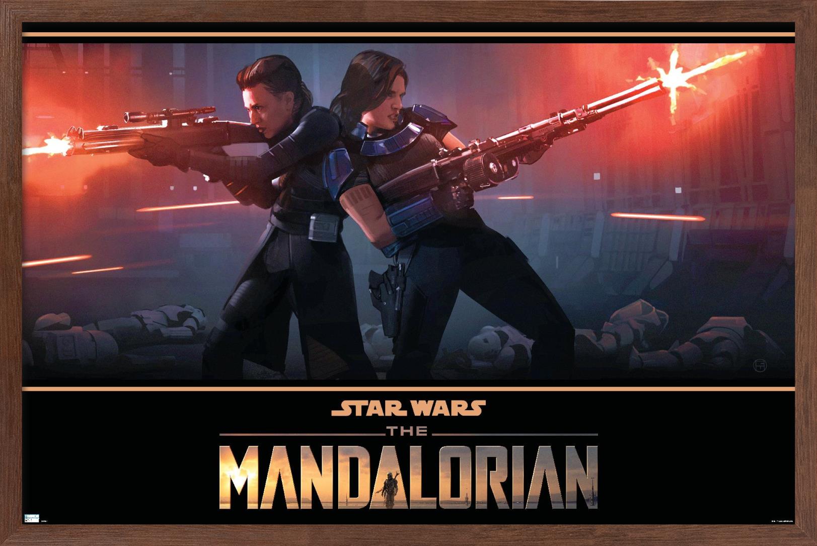 Star Wars: The Mandalorian Season 2 - Back to Back Wall Poster, 14.725" x 22.375", Framed - image 1 of 5