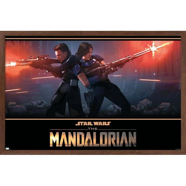 Star Wars: The Mandalorian Season 2 - Back to Back Wall Poster, 14.725" x 22.375", Framed