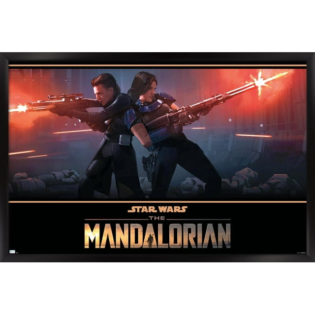 Star Wars: The Mandalorian Season 2 - Back to Back Wall Poster, 14.725" x 22.375", Framed