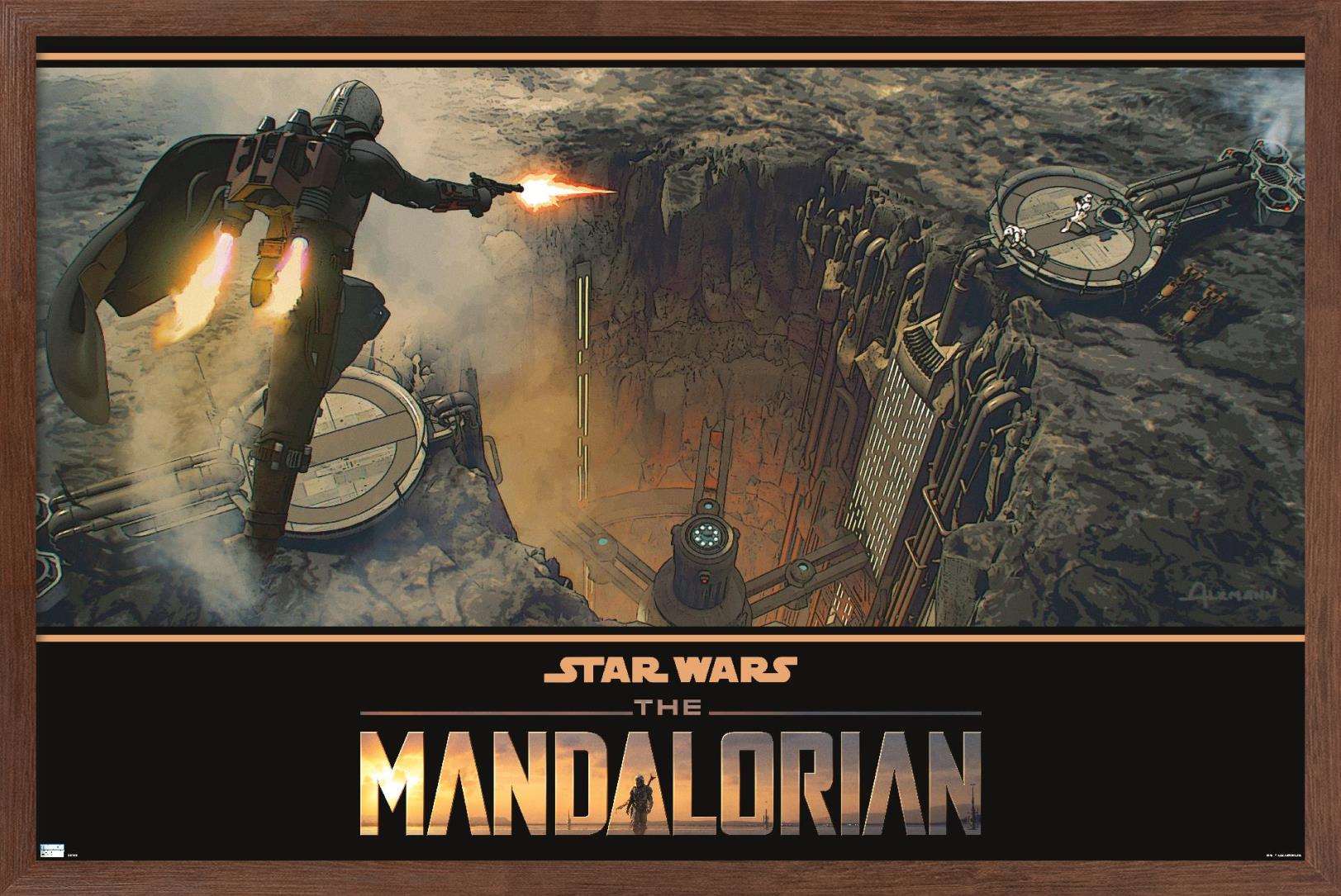 Star Wars: The Mandalorian Season 2 - Base Battle Wall Poster, 22.375" x 34", Framed