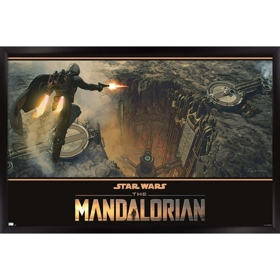 Star Wars: The Mandalorian Season 2 - Base Battle Wall Poster, 22.375" x 34", Framed