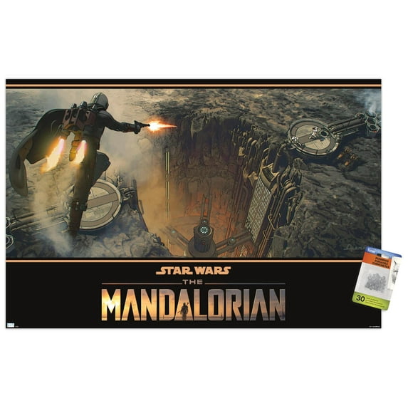 Star Wars: The Mandalorian Season 2 - Base Battle Wall Poster with Pushpins, 22.375" x 34"