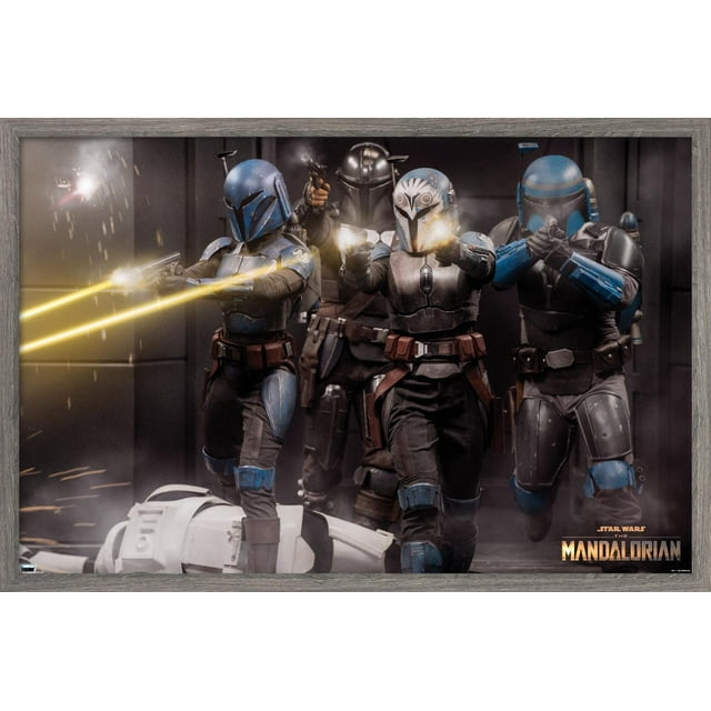 Star Wars: The Mandalorian Season 2 - Battle Group Wall Poster, 14.725" x 22.375", Framed