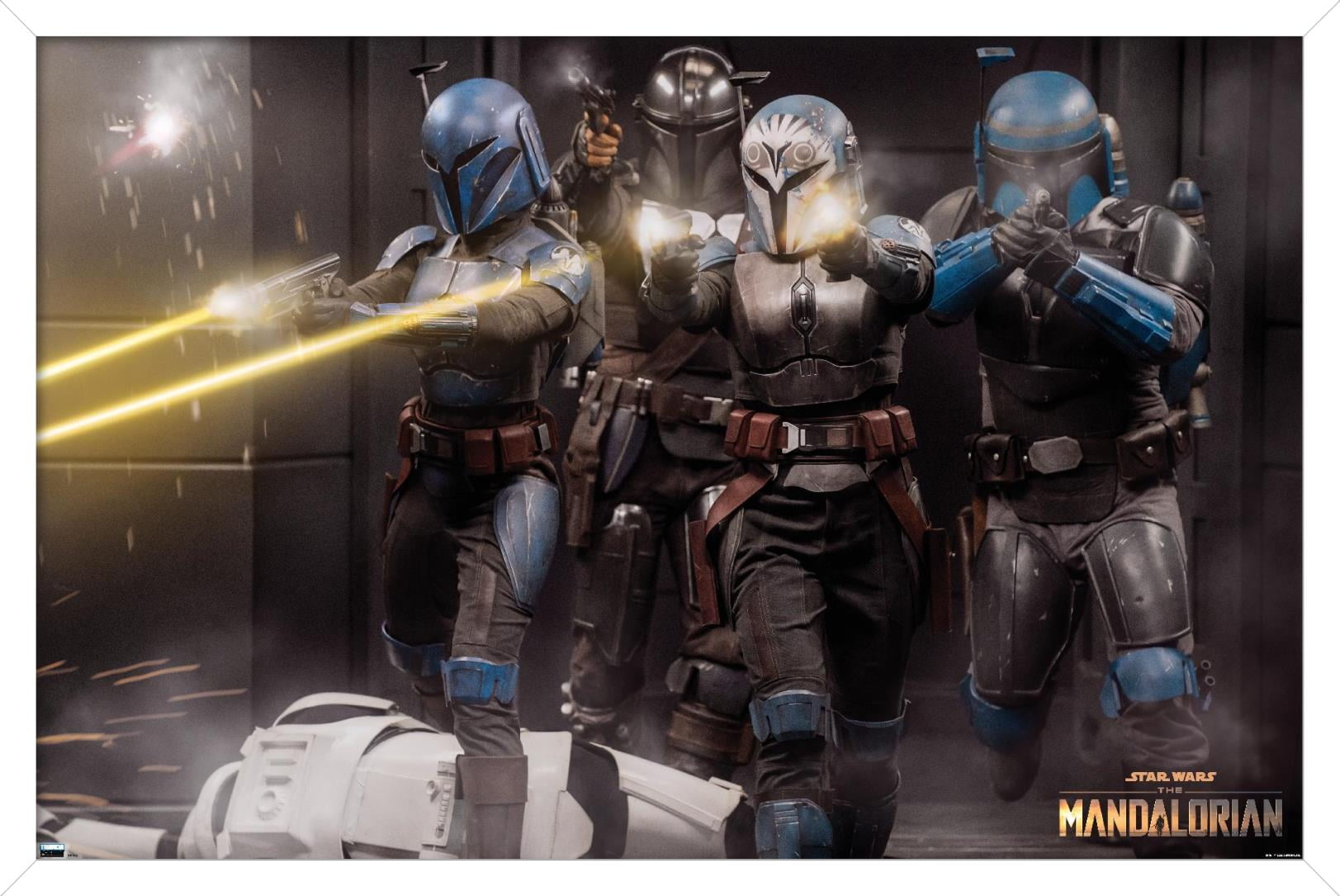 Star Wars: The Mandalorian Season 2 - Battle Group Wall Poster, 22.375" x 34", Framed