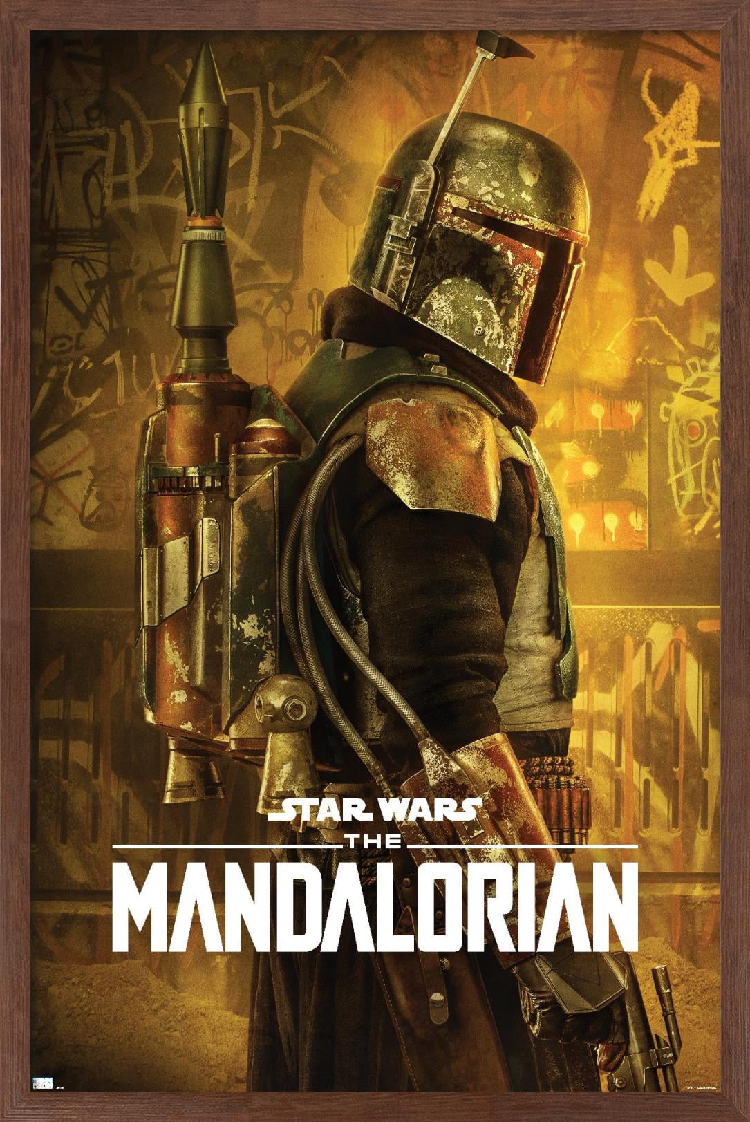 Star Wars: The Mandalorian Season 2 - Boba Fett One Sheet Wall Poster, 14.725" x 22.375", Framed