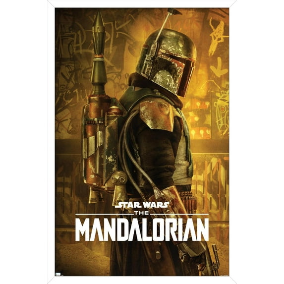 Star Wars: The Mandalorian Season 2 - Boba Fett One Sheet Wall Poster, 22.375" x 34", Framed