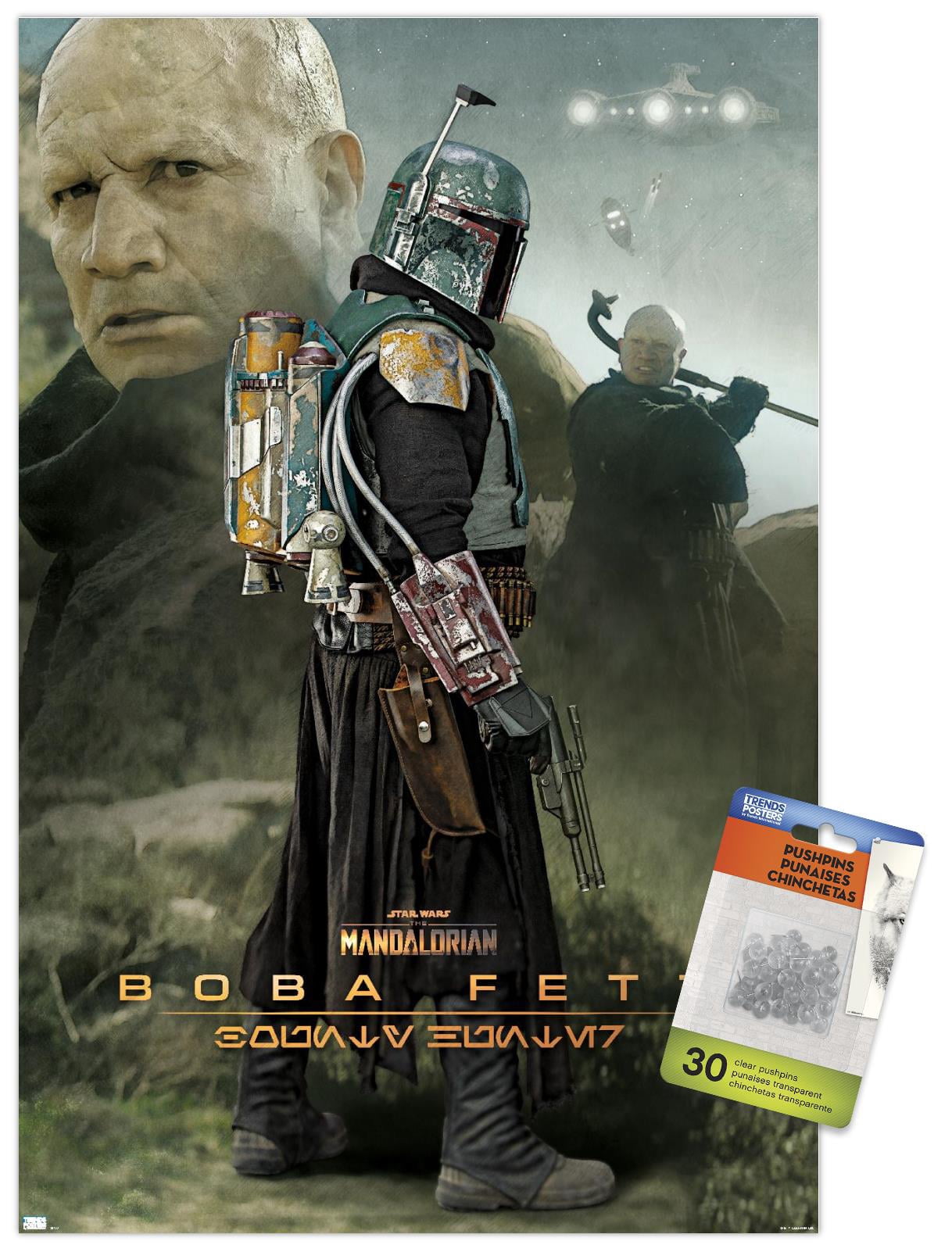 Star Wars: The Mandalorian Season 2 - Boba Fett Wall Poster with Pushpins, 14.725" x 22.375"
