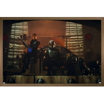 Star Wars: The Mandalorian Season 2 - Boba Fett on Jabba's Throne Wall Poster, 14.725" x 22.375", Framed