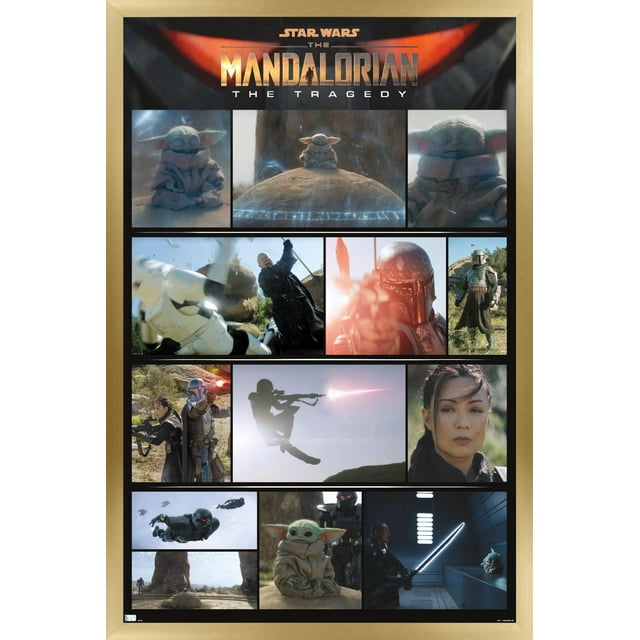 Star Wars: The Mandalorian Season 2 - Chapter 14 Grid Wall Poster, 14.725" x 22.375", Framed