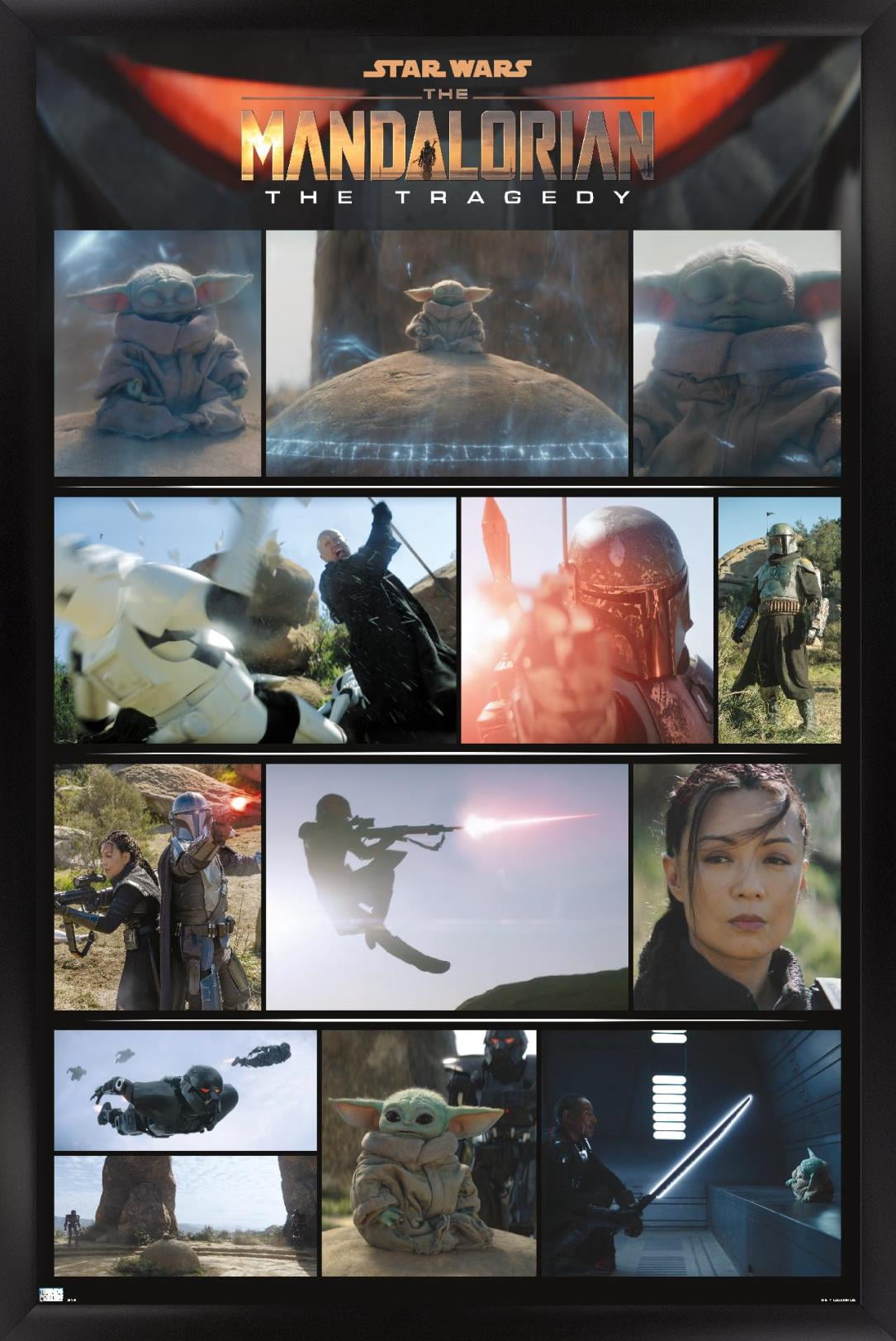 Star Wars: The Mandalorian Season 2 - Chapter 14 Grid Wall Poster, 14.725" x 22.375", Framed