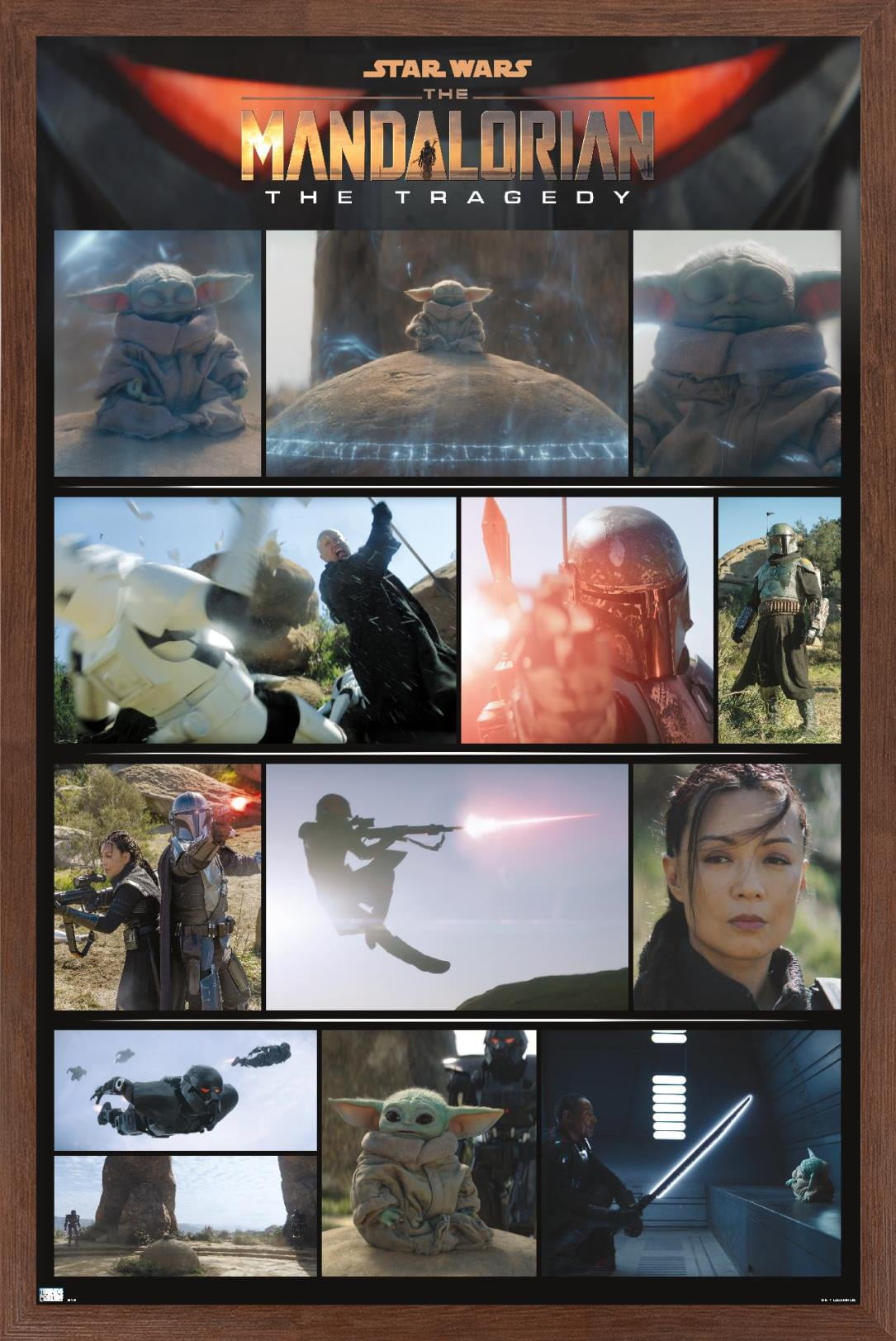 Star Wars: The Mandalorian Season 2 - Chapter 14 Grid Wall Poster, 14.725" x 22.375", Framed