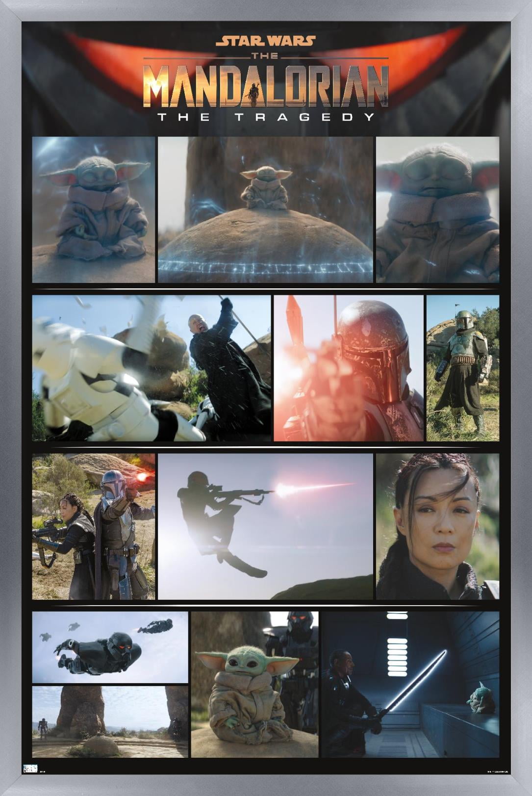 Star Wars: The Mandalorian Season 2 - Chapter 14 Grid Wall Poster, 22.375" x 34", Framed