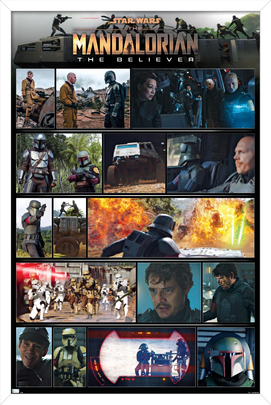 Star Wars: The Mandalorian Season 2 - Chapter 15 Grid Wall Poster, 14.725" x 22.375", Framed - image 1 of 5
